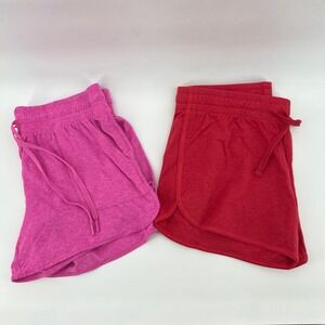 Athletic Lounge Shorts Women's Red‎ Pink Drawstring Casual Activewear Meduim